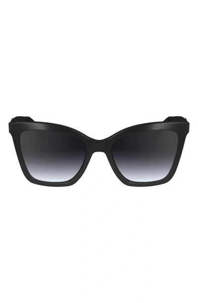 Longchamp Le Pliage 54mm Gradient Cat Eye Sunglasses In Black