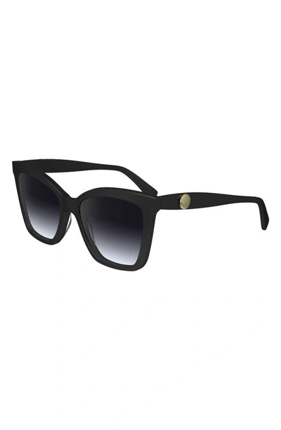 Longchamp Le Pliage 54mm Gradient Cat Eye Sunglasses In Black