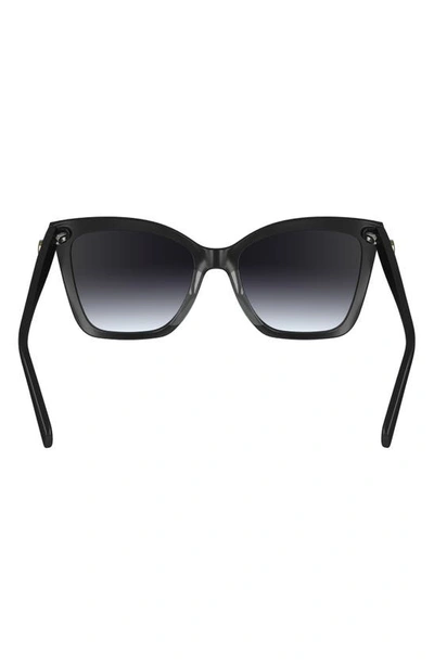 Shop Longchamp Le Pliage 54mm Gradient Cat Eye Sunglasses In Black