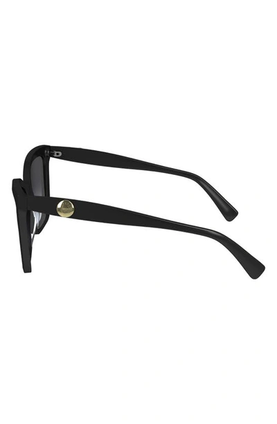 Longchamp Le Pliage 54mm Gradient Cat Eye Sunglasses In Black