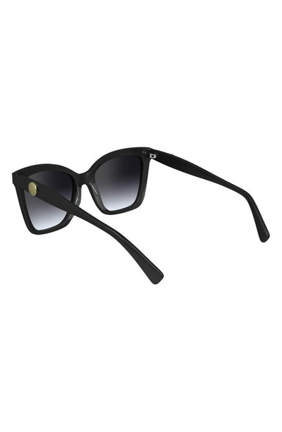 Longchamp Le Pliage 54mm Gradient Cat Eye Sunglasses In Black