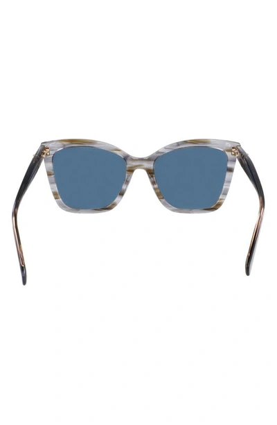 Longchamp Le Pliage 54mm Gradient Cat Eye Sunglasses In Striped Grey