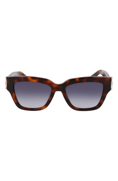 Shop Longchamp 53mm Gradient Modified Rectangular Sunglasses In Havana