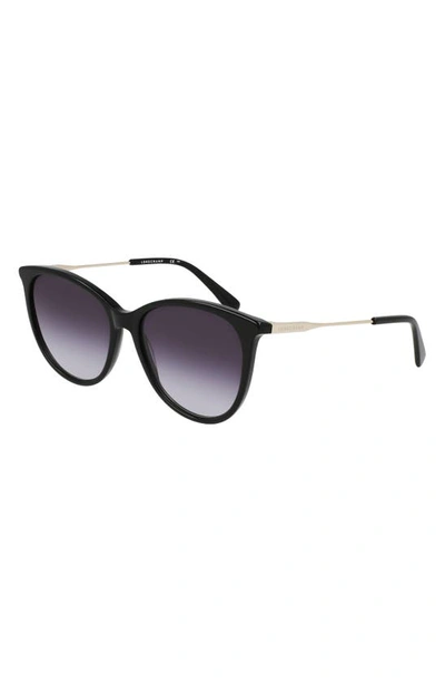 Longchamp 55mm Gradient Tea Cup Sunglasses In Black
