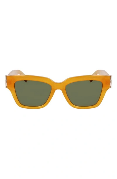 Shop Longchamp 53mm Gradient Modified Rectangular Sunglasses In Honey