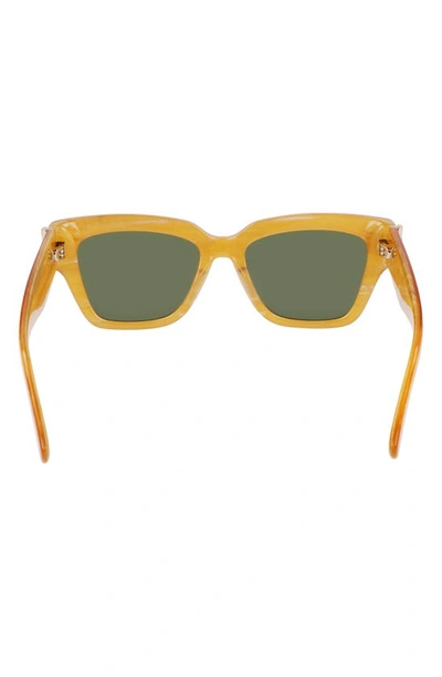 Shop Longchamp 53mm Gradient Modified Rectangular Sunglasses In Honey