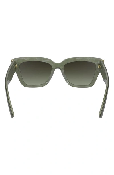 Longchamp 53mm Gradient Modified Rectangular Sunglasses In Sage