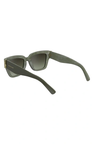 Longchamp 53mm Gradient Modified Rectangular Sunglasses In Sage