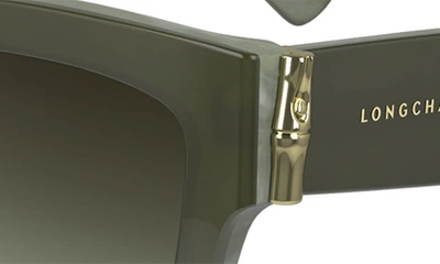 Shop Longchamp 53mm Gradient Modified Rectangular Sunglasses In Sage