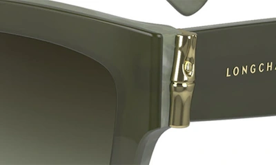 Longchamp 53mm Gradient Modified Rectangular Sunglasses In Sage