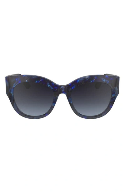 Shop Longchamp 55mm Gradient Butterfly Sunglasses In Blue Havana