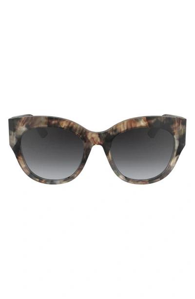 Shop Longchamp 55mm Gradient Butterfly Sunglasses In Marble Brown Beige