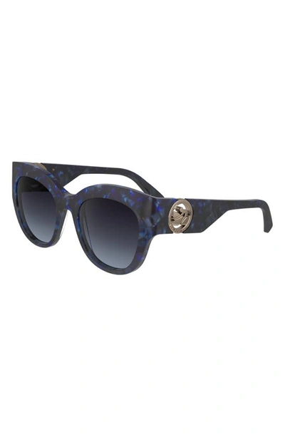 Longchamp 55mm Gradient Butterfly Sunglasses In Blue Havana