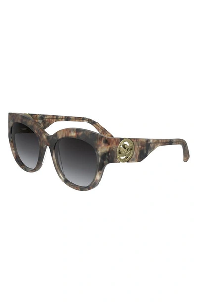 Shop Longchamp 55mm Gradient Butterfly Sunglasses In Marble Brown Beige