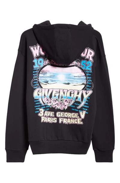 Shop Givenchy Boxy Cotton Graphic Hoodie In Black
