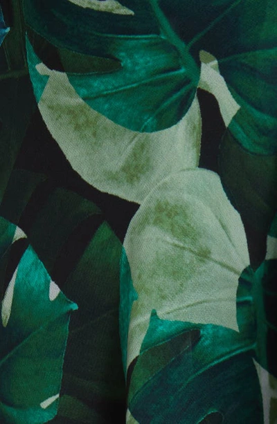Shop Sam Edelman Monstera Print Long Sleeve Midi Wrap Dress In Green Multi