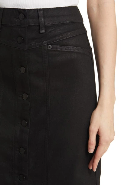 Shop Rails Broadway Coated Denim Skirt In Coated Noir