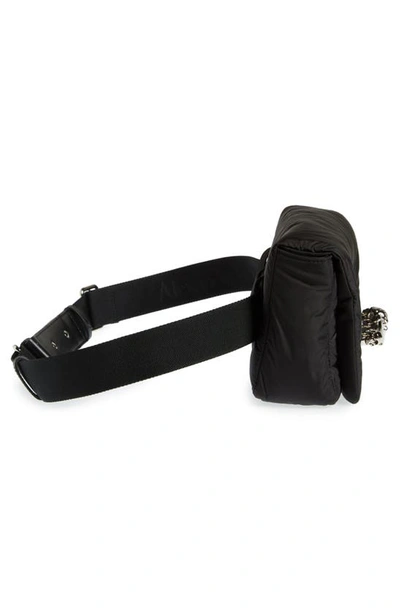 Shop Alexander Mcqueen The Puffy Knuckle Nylon Belt Bag In Black