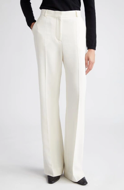 Shop Totême Toteme Flare Leg Evening Trousers In Macadamia