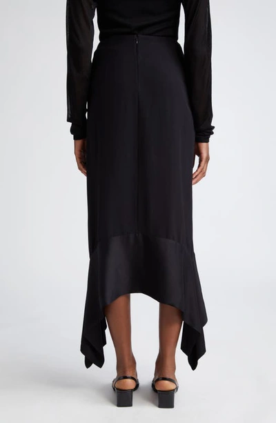 Shop Totême Toteme Satin Sash Crepe Skirt In Black
