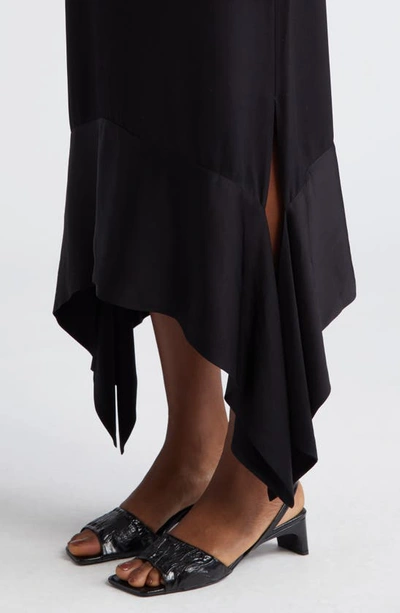 Shop Totême Satin Sash Crepe Skirt In Black