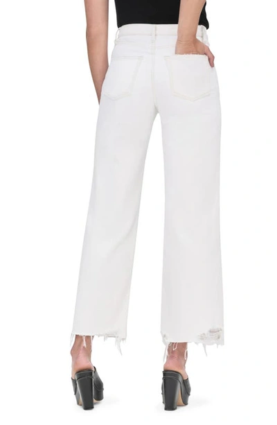 Shop Frame Relaxed Fit Straight Leg Crop Jeans In White Modern Chew