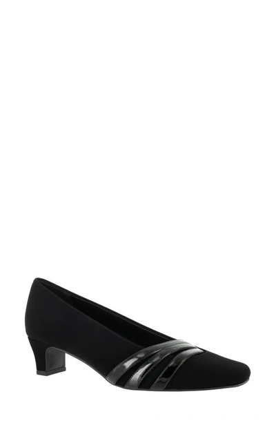 Shop Easy Street Entice Block Heel Pump In Black Lamy/patent