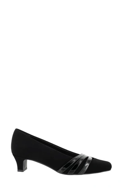 Easy Street Entice Block Heel Pump In Black Lamy/patent