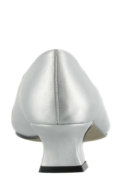 Easy Street Waive Square Toe Pump In Silver Satin