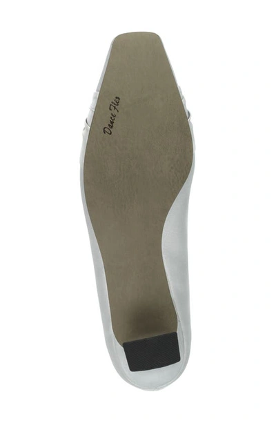 Easy Street Waive Square Toe Pump In Silver Satin