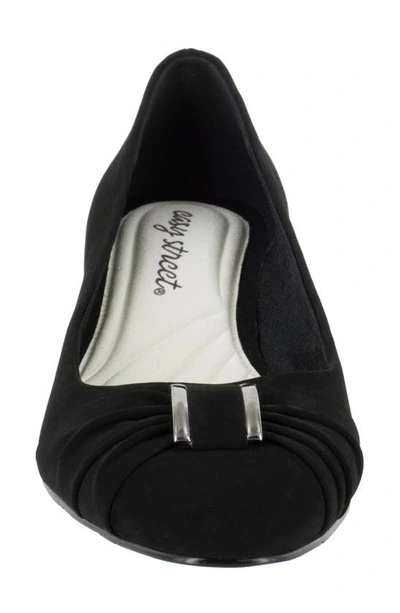 Easy Street Eloise Ruched Block Heel Pump In Black Lamy