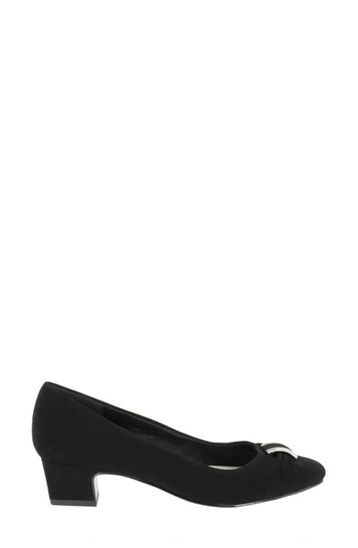 Easy Street Eloise Ruched Block Heel Pump In Black Lamy