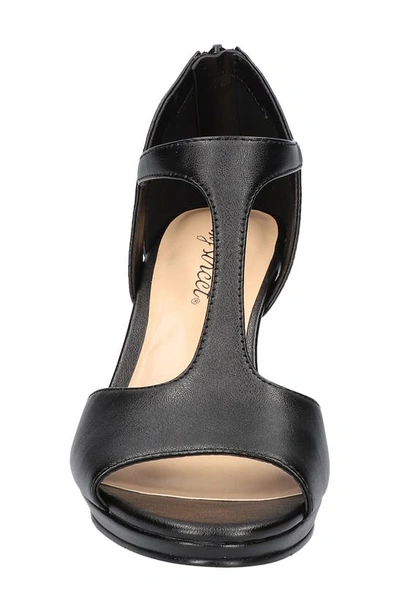 Easy Street Flash Womens Zipper Man Made T-strap Heels In Black