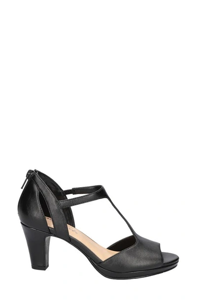 Easy Street Flash Womens Zipper Man Made T-strap Heels In Black