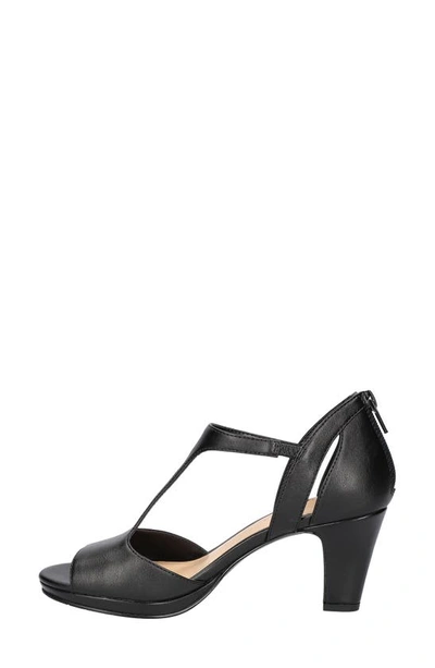 Easy Street Flash Womens Zipper Man Made T-strap Heels In Black