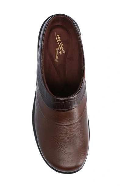 Easy Street Swing Comfort Mules Women's Shoes In Tan/brown Croco