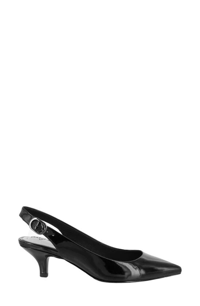 Easy Street Faye Slingback Pump In Black Patent