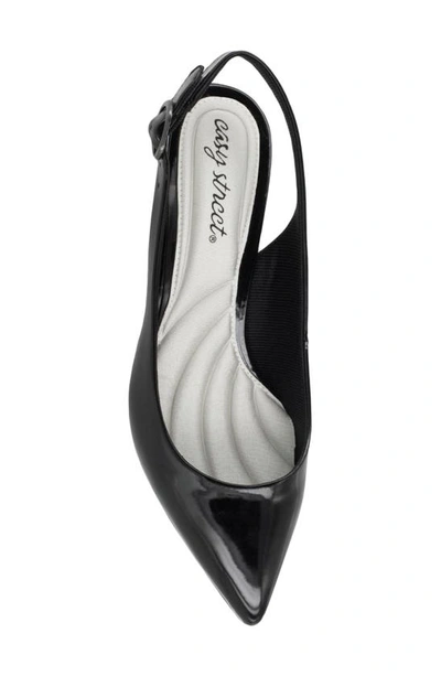 Easy Street Faye Slingback Pump In Black Patent
