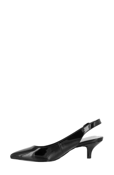 Easy Street Faye Slingback Pump In Black Patent