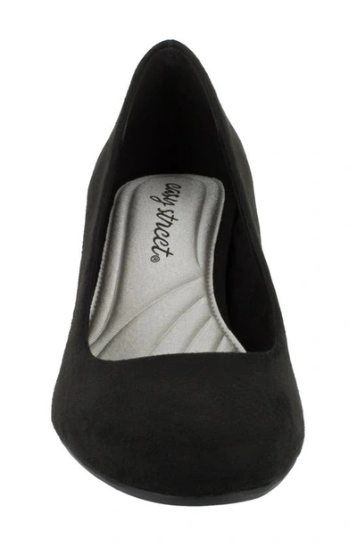Easy Street Proper Block Heel Pump In Black Super Suede