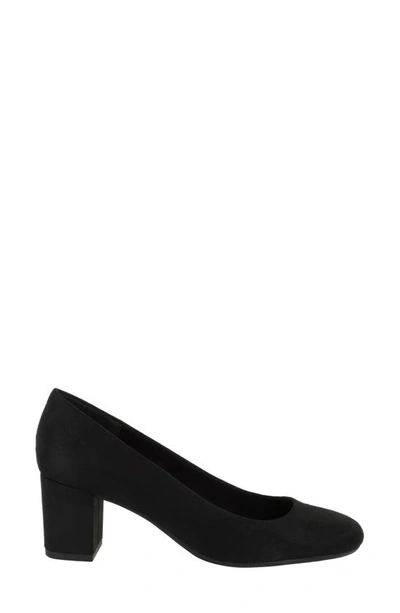 Shop Easy Street Proper Block Heel Pump In Black Super Suede