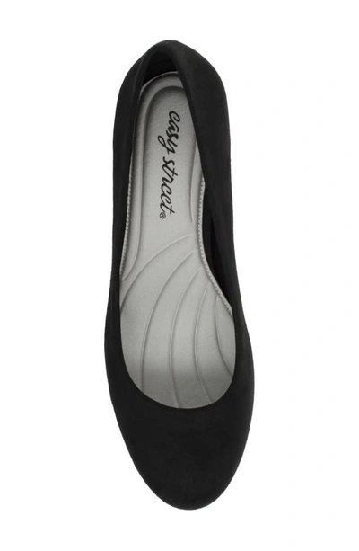 Easy Street Proper Block Heel Pump In Black Super Suede