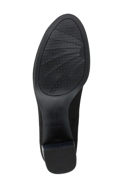 Easy Street Proper Block Heel Pump In Black Super Suede