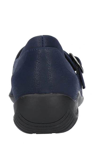 Easy Street Cinnamon Womens Faux Suede Slip On Loafers In Navy