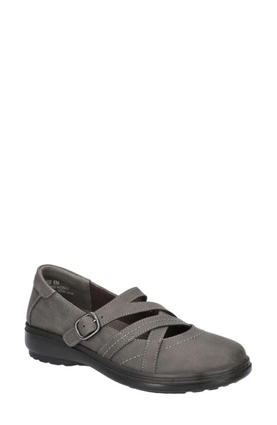 Shop Easy Street Wise Mary Jane Flat In Grey/ Gore