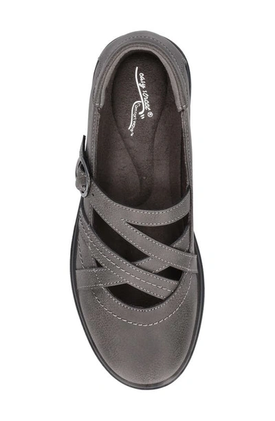 Shop Easy Street Wise Mary Jane Flat In Grey/ Gore