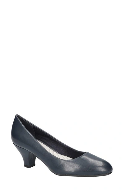 Shop Easy Street Fabulous Almond Toe Pump In New Navy