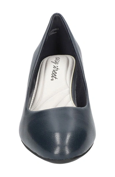 Shop Easy Street Fabulous Almond Toe Pump In New Navy