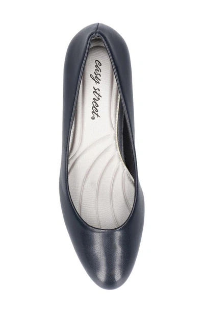 Shop Easy Street Fabulous Almond Toe Pump In New Navy