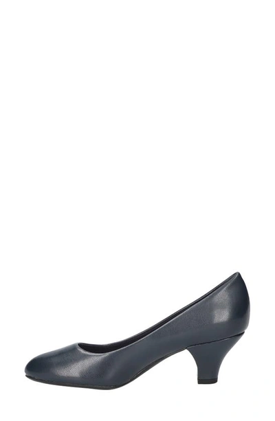 Shop Easy Street Fabulous Almond Toe Pump In New Navy